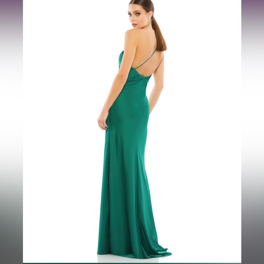 Mac Duggal One Shoulder Green Dress